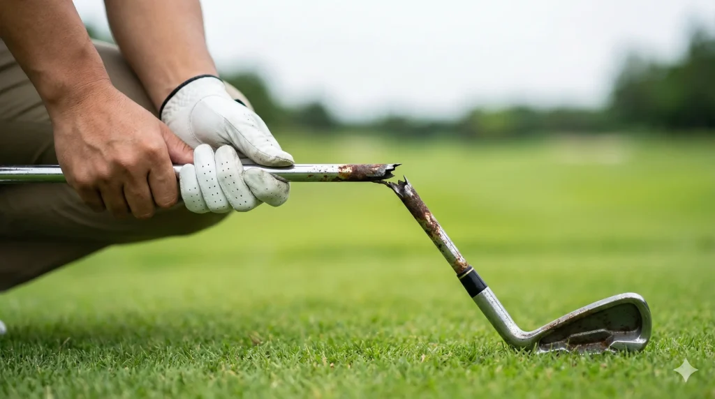 ゴルフのクラブシャフトが錆びたら折れる？危険性と修理を解説