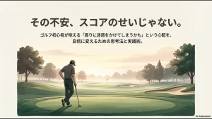 ゴルフ初心者が抱えるスコアへの不安を解消し、品格あるゴルファーになるための思考法をまとめた表紙画像