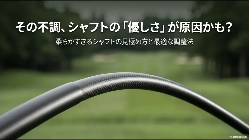 ゴルフのシャフトが柔らかすぎることが不調の原因かもしれないと示唆する導入画像