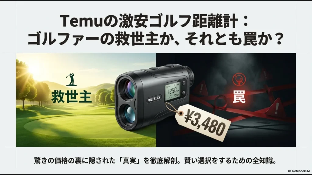 Temuで販売されているMileseeyの激安ゴルフ距離計PF1の概要画像。3,480円という驚きの価格設定